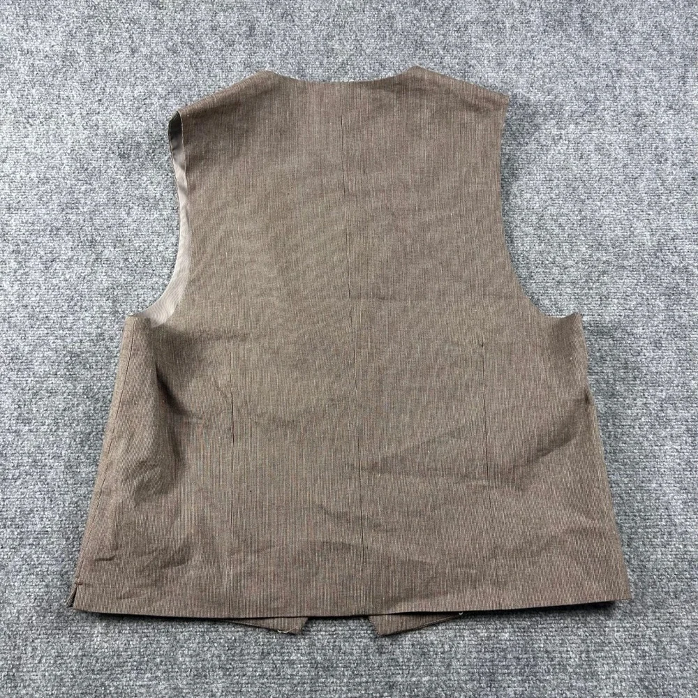 Joseph Abboud Vest Mens XL Brown Linen Blend Italian Fabric Nova Fides NWT